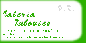 valeria kubovics business card